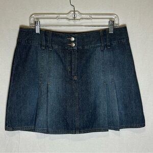 Vintage 90’s New York & Company Blue Denim Mini Pleated Skort